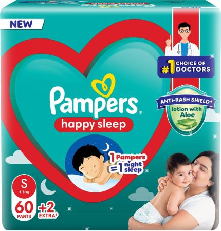 Pampers Happy Skin Pants - S  (62 Pieces)