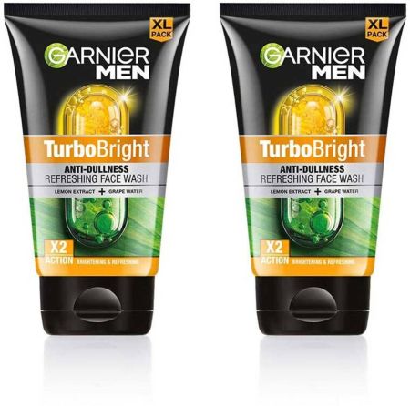 Garnier Men Turbo Bright Double Action,Anti Pollution with Charcoal and Vitamin C Face Wash  (300 g)