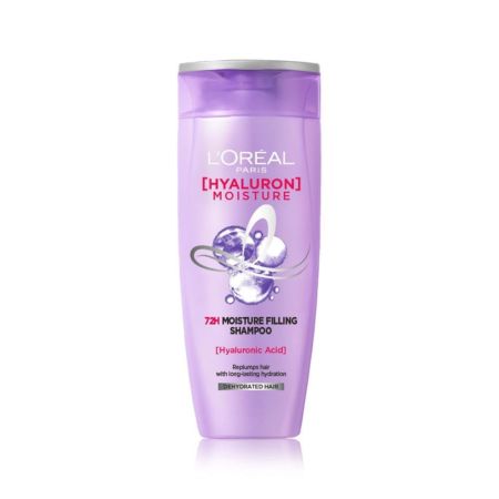 L Oréal Paris Moisture Filling Shampoo, With Hyaluronic Acid, For Dry & Dehydrated Hair, Adds Shine & Bounce, Hyaluron Moisture 72H, 200ML.