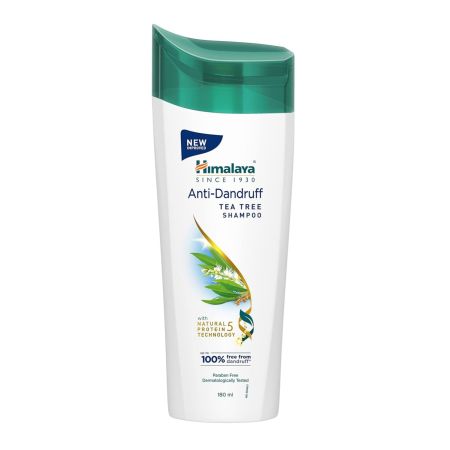 Himalaya Anti-Dandruff Tea Tree Shampoo, Removes up to 100?ndruff, Soothes Scalp & Nourishes Hair, with Tea Tree oil and Aloe Vera, for men and women, 180ml