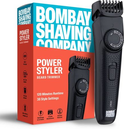 BOMBAY SHAVING COMPANY Flash Charging Men Beard Trimmer 120 min Runtime 38 Length Settings  (Black)