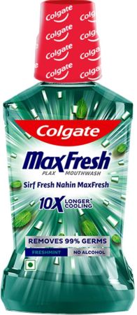 Colgate MaxFresh Plax Antibacterial Mouthwash - Fresh Mint  (250 ml)