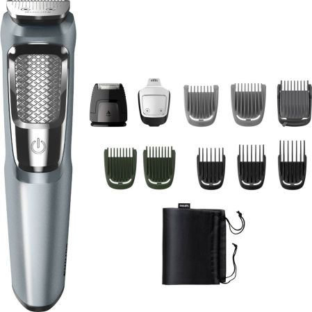 PHILIPS MG3760/33 Unique DualCut Tech |11 in 1 | Max Precision All-in One Trimmer 75 min Runtime 9 Length Settings  (Silver)