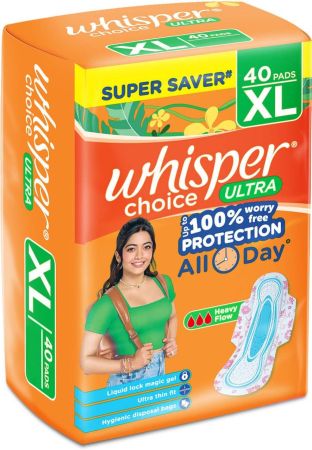 Whisper CHOICE ULTRA XL, UPTO 100% STAIN PROTECTION ALL DAY Sanitary Pad  (Pack of 40)